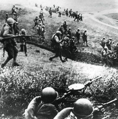 Russische Truppen im Gegenangriff, Region Mozdok, Nordkaukasus, September 1942 von Unbekannt