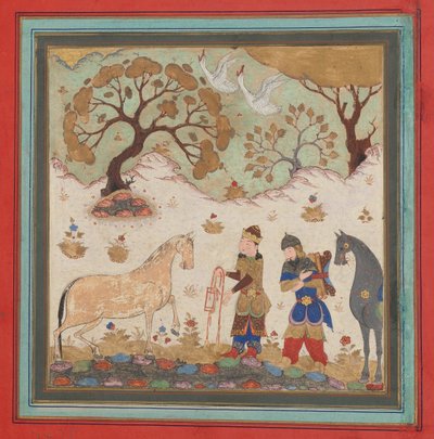 Rustam fängt Rakhsh, Folio aus einem Shahnama Buch der Könige von Unbekannt