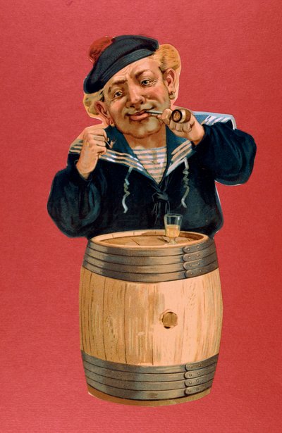 Matrose raucht Pfeife und trinkt Rum, 1900 von Unbekannt