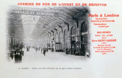 Bahnhof Saint-Lazare, Paris, um 1900 von Unbekannt