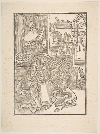 Heiliger Hieronymus zieht einen Dorn aus dem Fuß des Löwen, Lyon, 1508 Kopie von Unbekannt