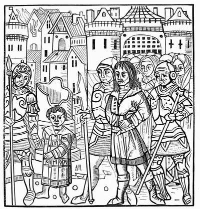 Saint Louis und seine Brüder während des Siebten Kreuzzugs gefangen genommen, 1250 1522 von Unbekannt