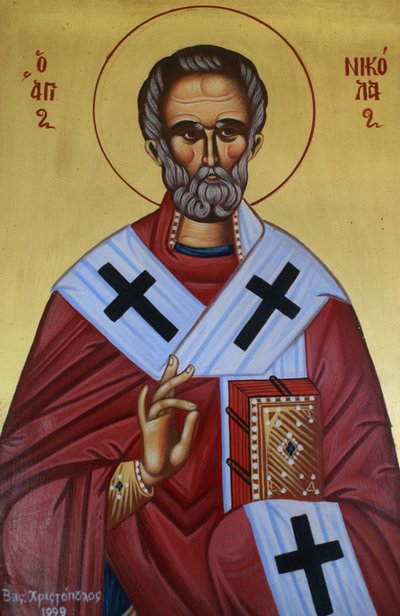 Heiliger Nikolaus, griechisch-orthodoxe Ikone, Griechenland von Unbekannt