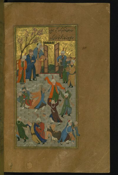 Sama-Zeremonie. Miniatur aus einem Manuskript des Divan von Hafez, 1512 von Unbekannt