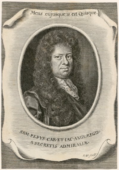 Samuel Pepys, englischer Sekretär des Navy Board und Tagebuchschreiber von Unbekannt