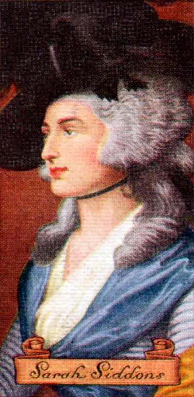 Sarah Siddons, aus einer Serie von Zigarettenkarten, 1935 von Unbekannt