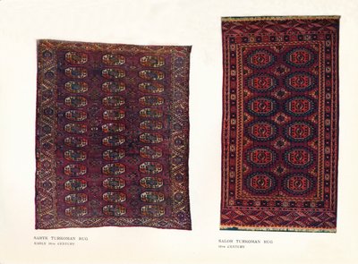 Saryk-Turkmenen-Teppich, frühes 18. Jahrhundert und Salor-Turkmenen-Teppich, 18. Jahrhundert von Unbekannt