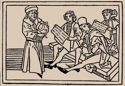 Schulstunden. Aus Speculum Vitae Humanae von Rodericus Zamorensis, 1479 von Unbekannt