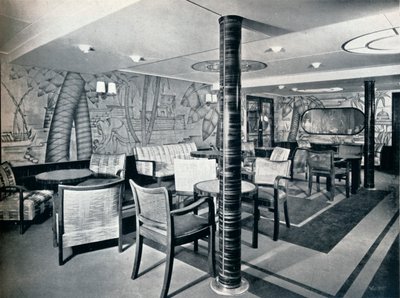 Raucherraum der zweiten Klasse an Bord der Victoria, 1931 von Unbekannt