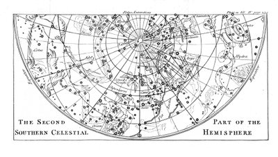 Zweiter Teil der Sternkarte der südlichen Himmelshemisphäre mit Sternbildern, 1747 von Unbekannt