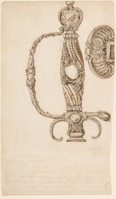 Satz von vier Entwürfen für kleine Schwerter, ca. 1725-80 von Unbekannt