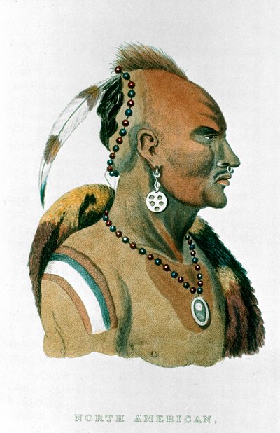 Sewessissing, Häuptling der Iowa-Indianer, Nordamerikanische Prärie-Indianer, 1837 von Unbekannt