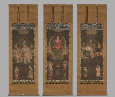 Shakyamuni-Triade: Buddha begleitet von Manjushri und Samantabhadra, späte 1300er von Unbekannt