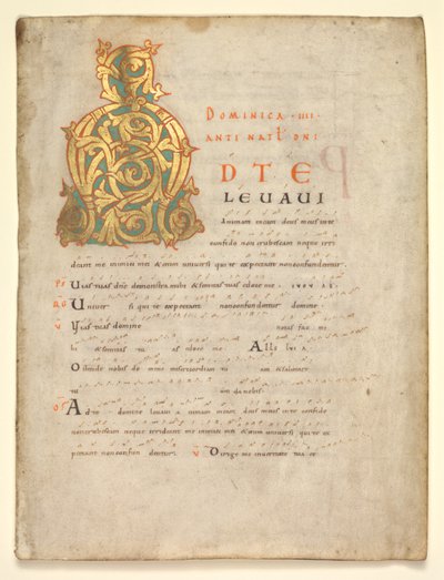 Einzelblatt aus einem Graduale und Sakramentar: Initiale A[d te lavavi] von Unbekannt