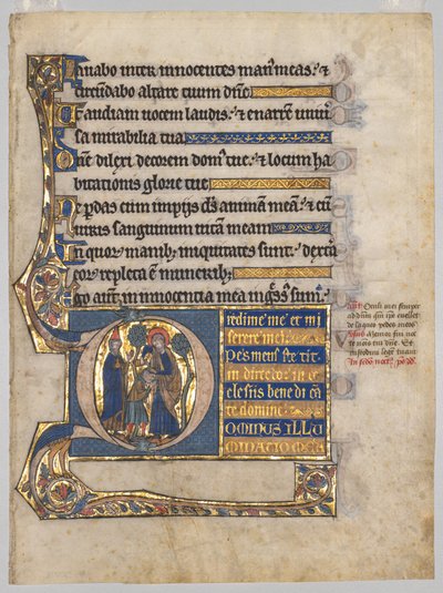 Einzelblatt aus einem Psalter: Initiale D[ominus illuminatio mea] mit Samuel, um 1270-1290 von Unbekannt
