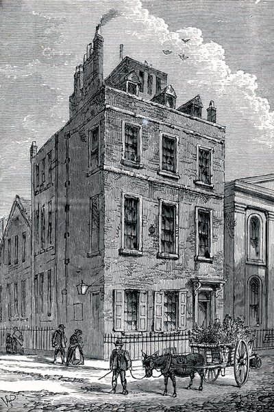 Haus von Sir Isaac Newton an der Ecke von Orange und St. Martins Streets, London, ca. 1880 von Unbekannt