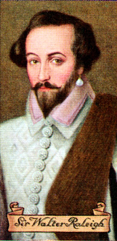 Sir Walter Raleigh, aus einer Serie von Zigarettenkarten von Unbekannt