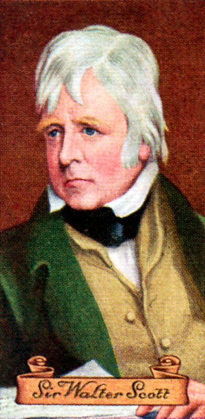 Sir Walter Scott, aus einer Serie von Zigarettenkarten, 1935 von Unbekannt