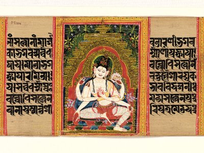 Sechsarmiger Avalokiteshvara, der das Dharma erklärt, Vollkommenheit der Weisheit, frühes 12. Jahrhundert von Unbekannt
