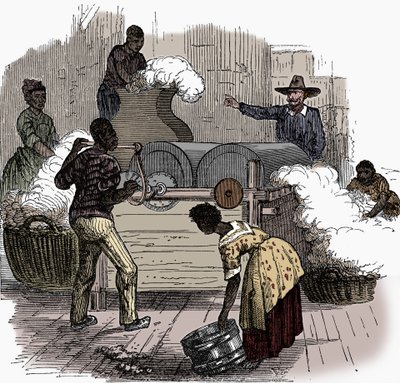 Sklavenarbeit auf einer Baumwollplantage in den Südstaaten Amerikas, 1860 von Unbekannt
