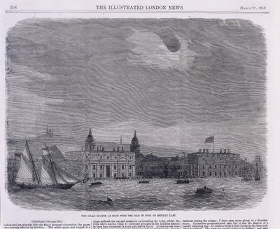 Sonnenfinsternis über dem Royal Observatory, Greenwich, 1858 von Unbekannt