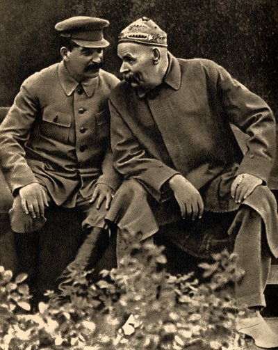 Sowjetführer Joseph Stalin und Autor Maxim Gorki, Moskau, UdSSR, 1931 von Unbekannt
