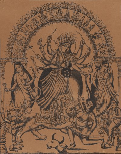 Sri Sri Durga, ca. 1875-80 von Unbekannt