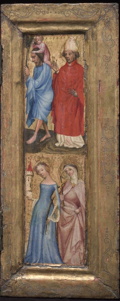 St. Christophorus und St. Erasmus, St. Barbara und eine andere Heilige, ca. 1424 von Unbekannt