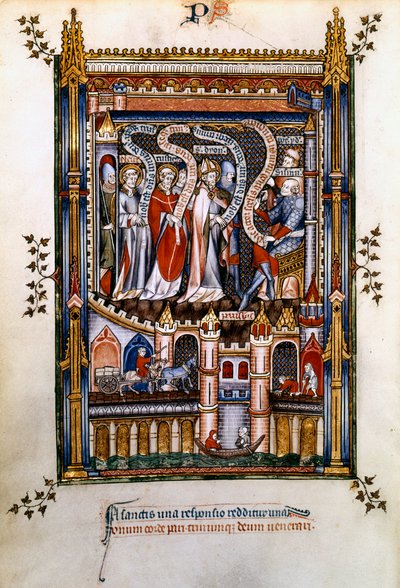 St. Denis, St. Rusticus und St. Eleutherius vor Sisinnius, 1317 von Unbekannt