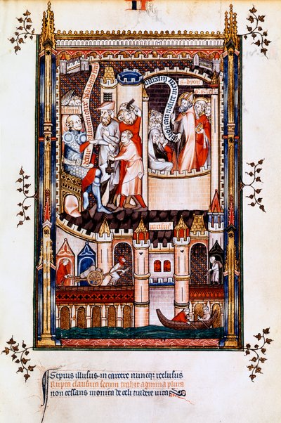 St. Denis, St. Rusticus und St. Eleutherius im Gefängnis, 1317 von Unbekannt