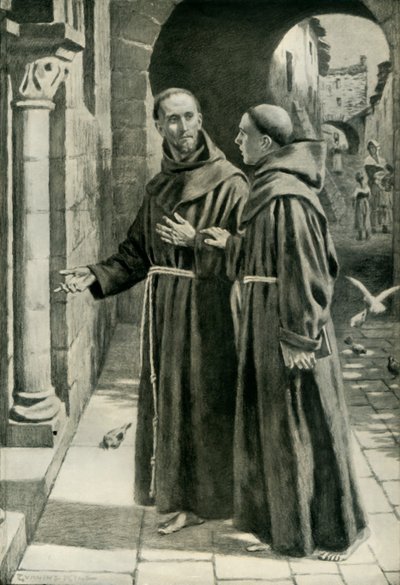 St. Franziskus von Assisi und der junge Mönch kehren von einer Predigttour zurück, 1936 von Unbekannt
