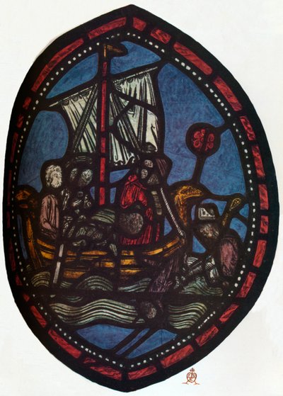 St. Nikolaus Fenster in der Jerusalem-Kammer der Westminster Abbey: Nikolaus und der falsche Pilger von Unbekannt