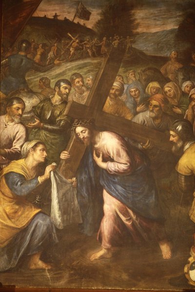 Heilige Veronika und Jesus, der sein Kreuz trägt, Tricase, Italien von Unbekannt