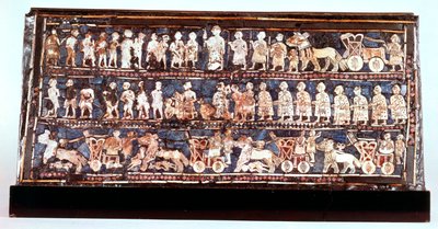 Standarte von Ur, die Kriegsseite, aus dem königlichen Friedhof von Ur, sumerisch, ca. 2500 v. Chr. von Unbekannt