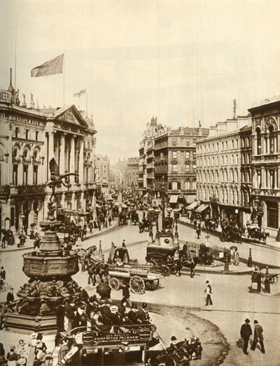 Statue des Eros am Piccadilly Circus, London, ca. 1910, 1935 von Unbekannt