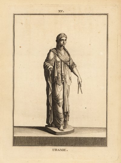 Statue der Urania, Muse der Astronomie, mit einem Paar Zirkel von Unbekannt