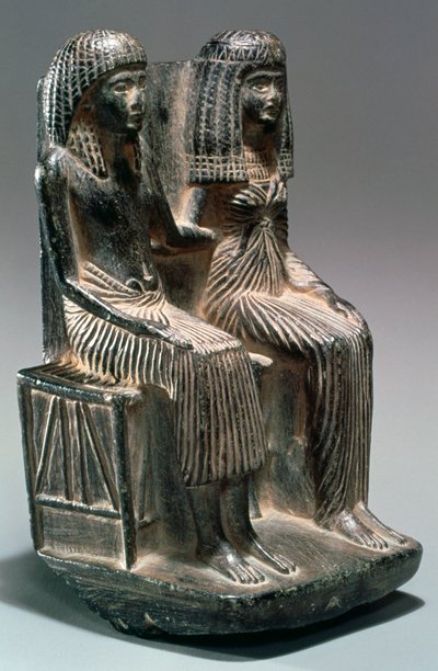 Statue eines altägyptischen Beamten und seiner Frau, 13.-12. Jahrhundert v. Chr. von Unbekannt