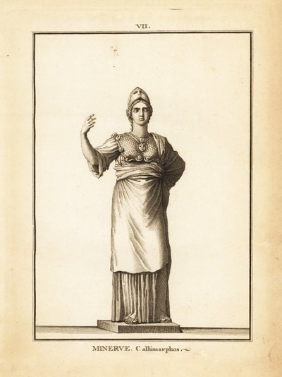 Statue der römischen Göttin der Weisheit Minerva Callimorphos, mit Helm von Unbekannt