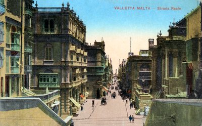 Strada Reale, Valletta Malta, 20. Jahrhundert von Unbekannt