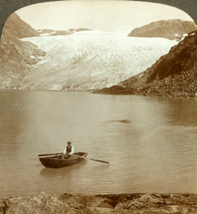 Strom aus festem Eis, Hardanger-Gletscher und See, wo er schmilzt, Norwegen, um 1905 von Unbekannt