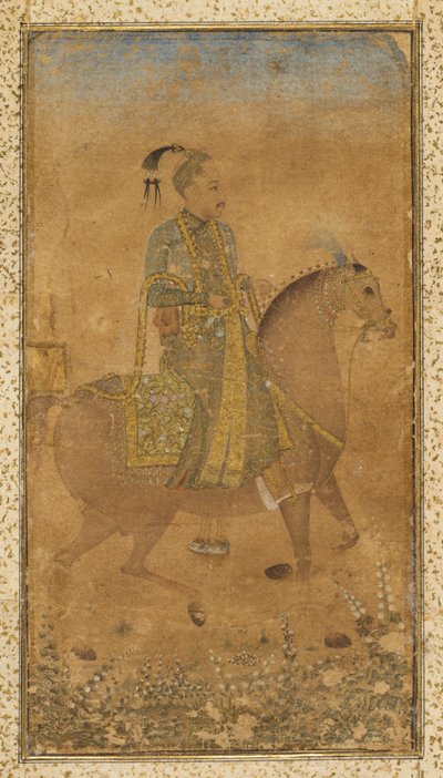 Sultan Abdullah Qutb Shah 1614-74 zu Pferd, ca. 1635 von Unbekannt