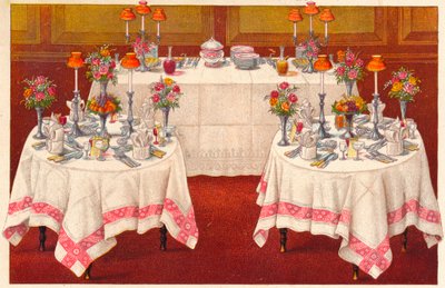 Abendessenstische mit Buffet, um 1907 von Unbekannt