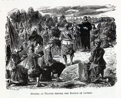 Schweden im Gebet vor der Schlacht bei Lützen, 1882 von Unbekannt