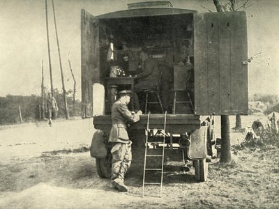 Telefonwagen-Anschluss an die R.A.F. Kite Balloon Section, 1919 von Unbekannt