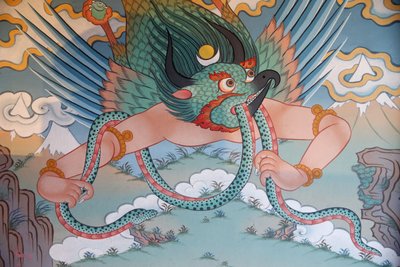 Tempel der Tausend Buddhas Dashang Kagyu Ling Kongregation Malerei Garuda, La Boulaye, Frankreich von Unbekannt