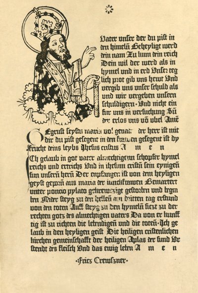 Der Allmächtige, mit dem Vaterunser, Ave Maria und Credo auf Deutsch, 1915 von Unbekannt