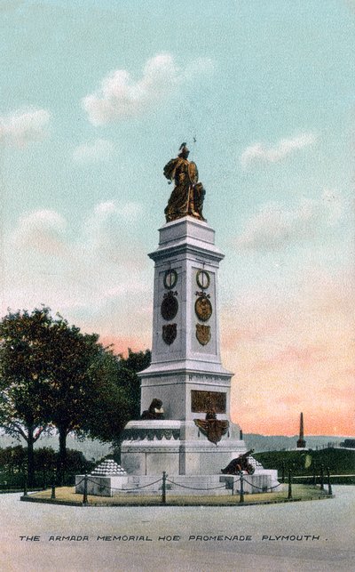 Das Armada-Denkmal, Hoe Promenade, Plymouth, Devon, frühes 20. Jahrhundert von Unbekannt
