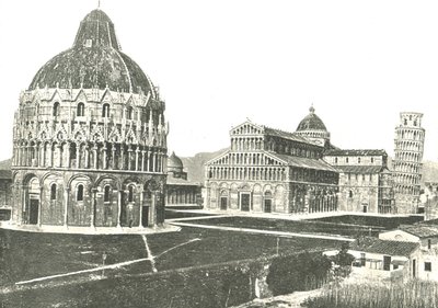 Das Baptisterium, die Kathedrale und der Schiefe Turm von Pisa, Italien, 1895 von Unbekannt