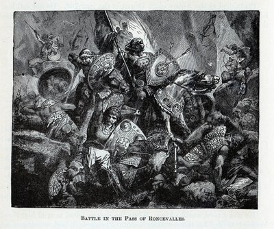 Die Schlacht am Roncevaux-Pass, 1882 von Unbekannt