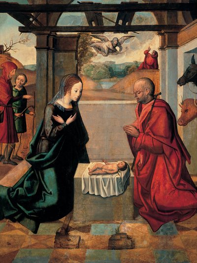 Die Geburt Christi und die Verkündigung an die Hirten von Unbekannt